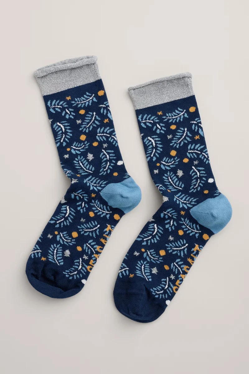 Seasalt Cornwall snowy scenes socks star gazing maritime