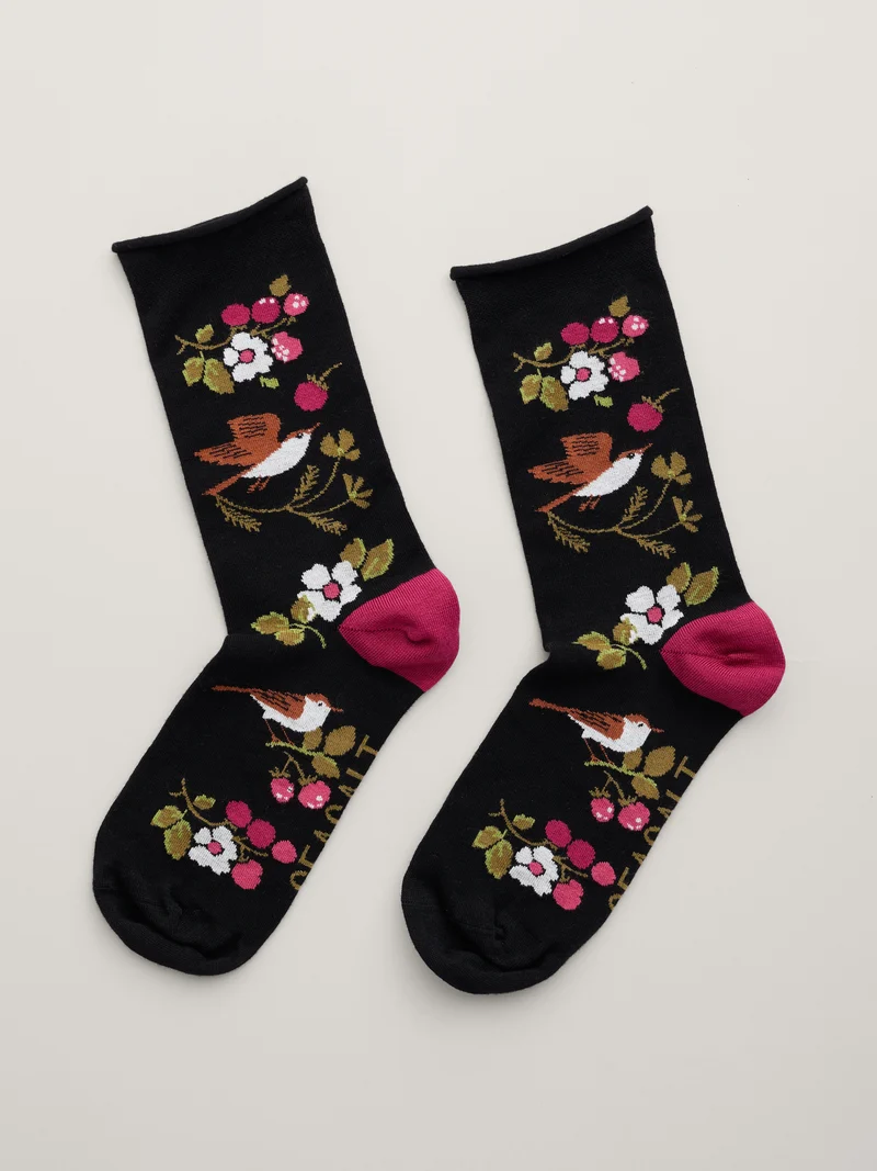 Seasalt Cornwall women's bamboo arty socks sweet nightingale onyx