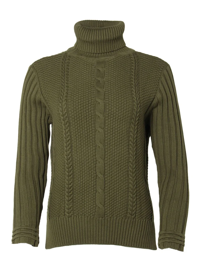 Circus cable sweater winter moss