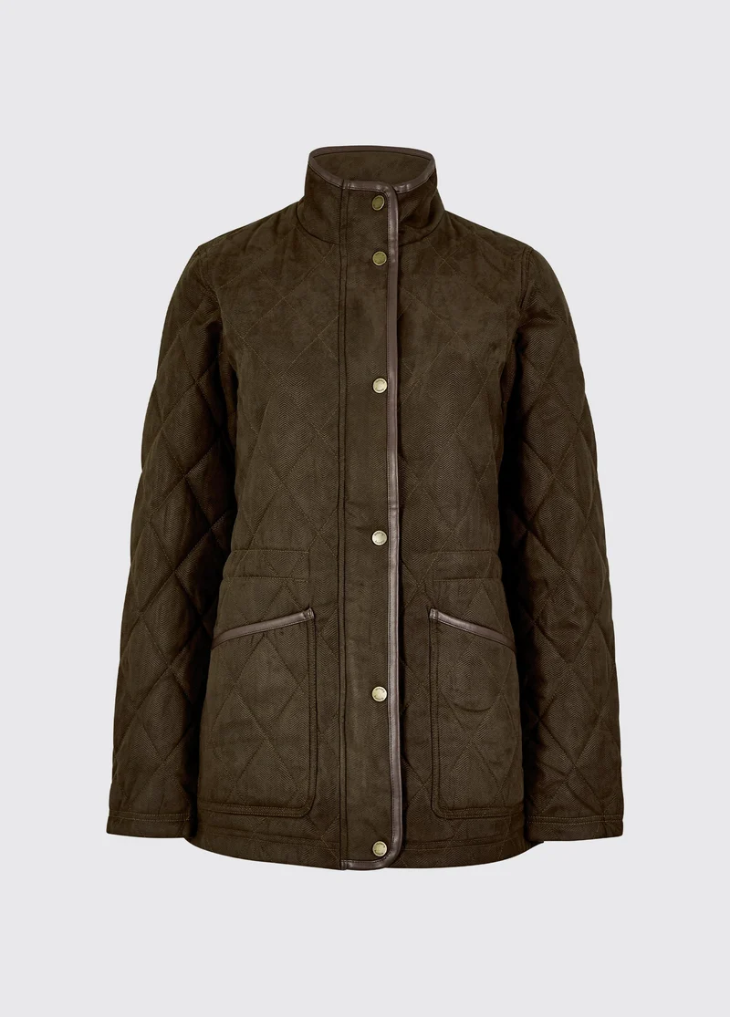 Locton Diamond Quilt Jas - Olive