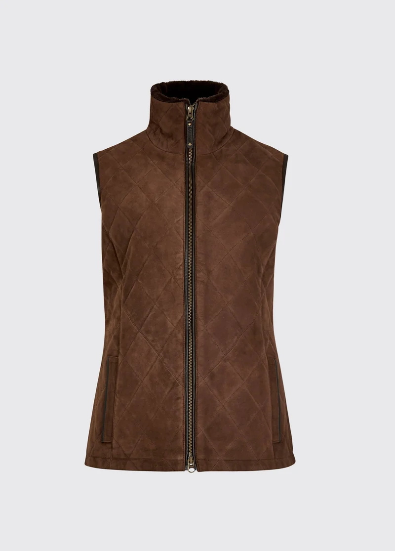 Ballyhale Dames Suede Gilet - Walnut