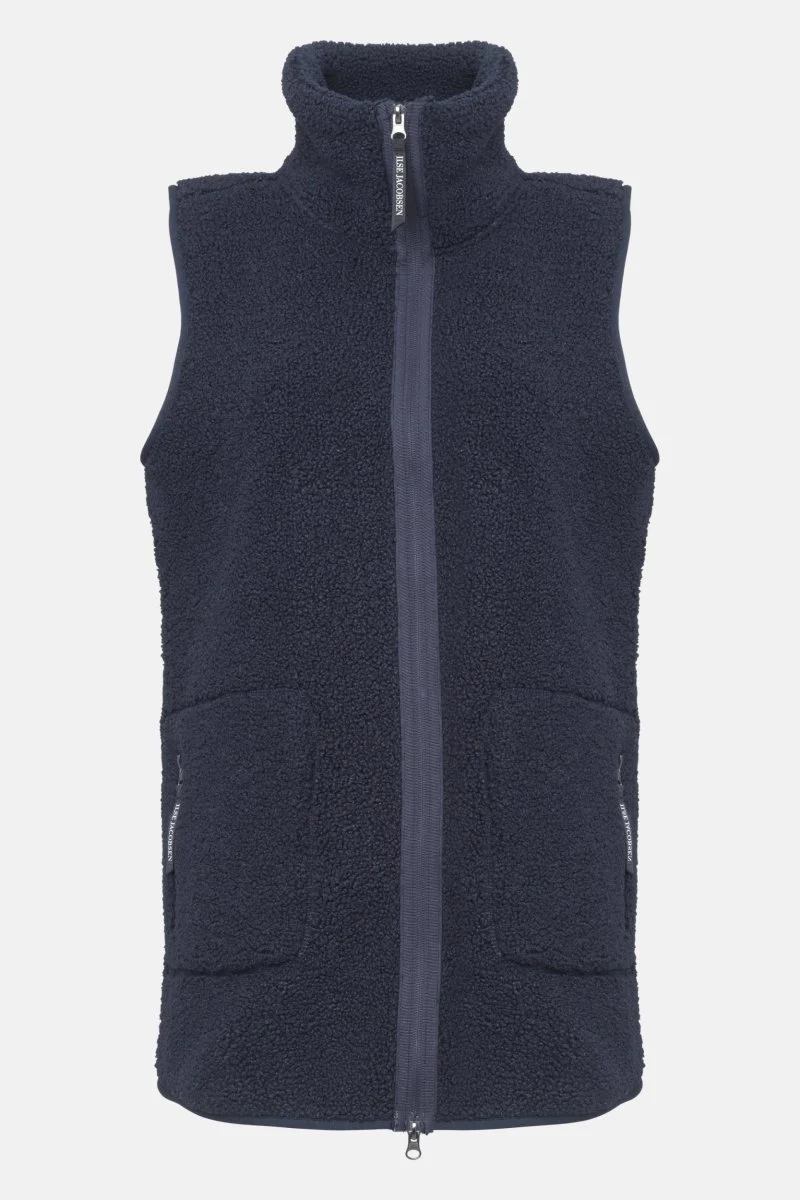 Lange teddy bodywarmer BONDEDPILE02 | Dark Indigo