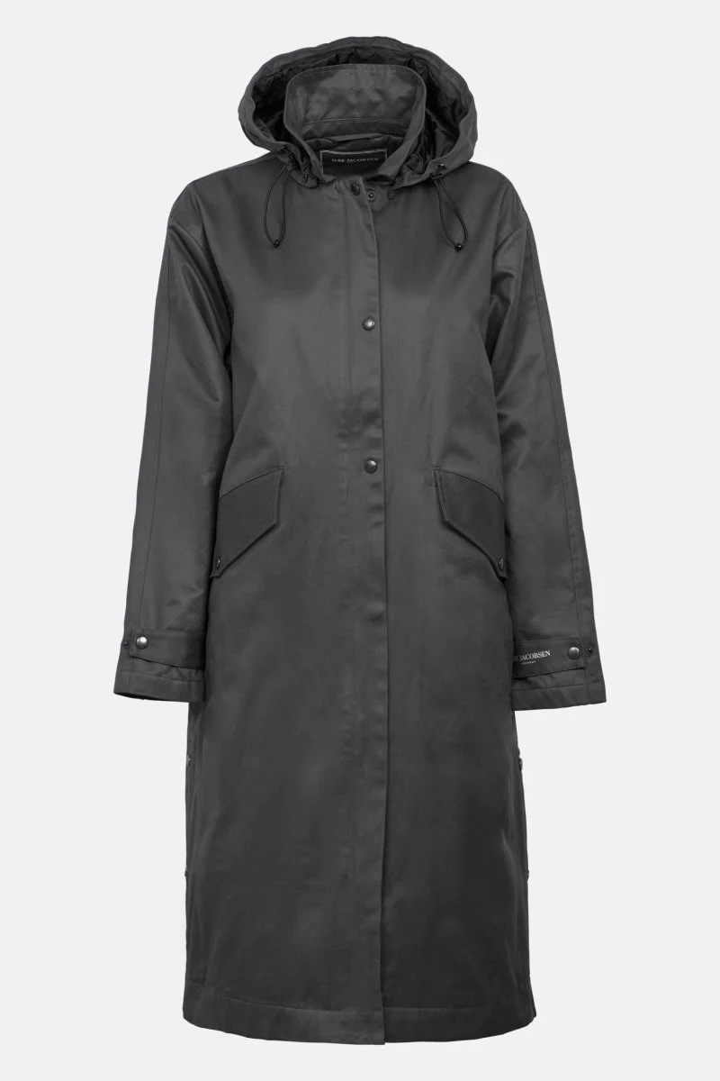 Winterjas jas van waxed cotton LAND01 | Dark Brown Check