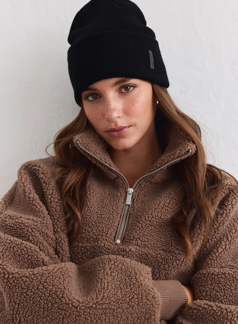Black Outdoor Logo Beanie
