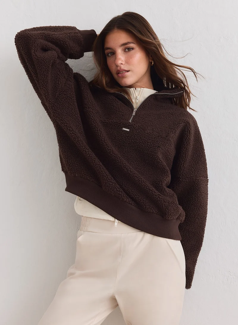 Chocolate Pile Half Zip