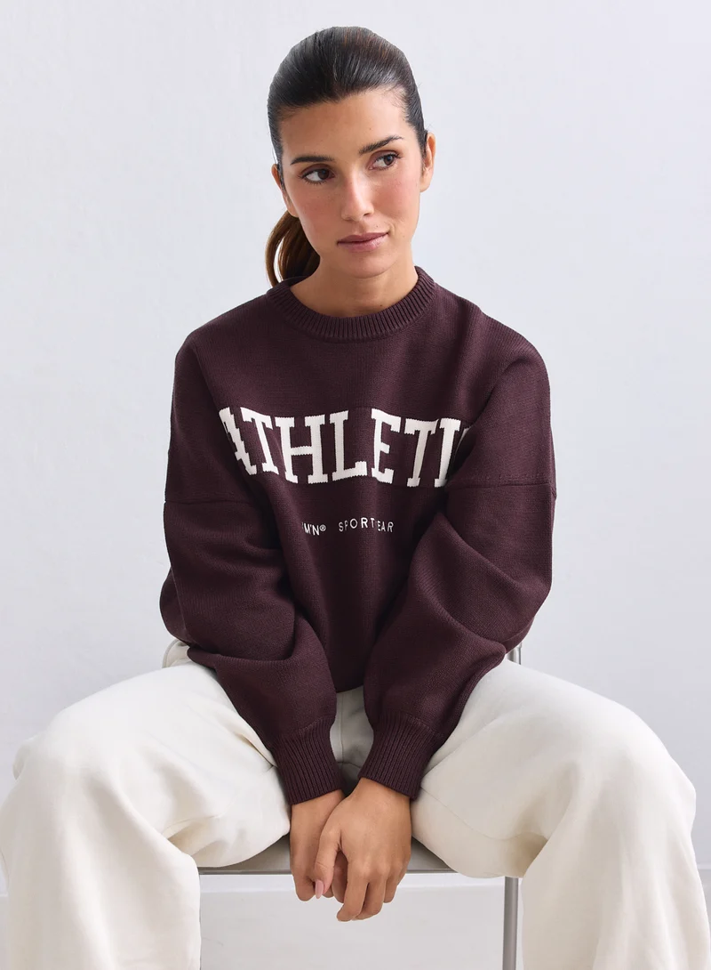 Chocolate Athletic Knit Sweatshirt