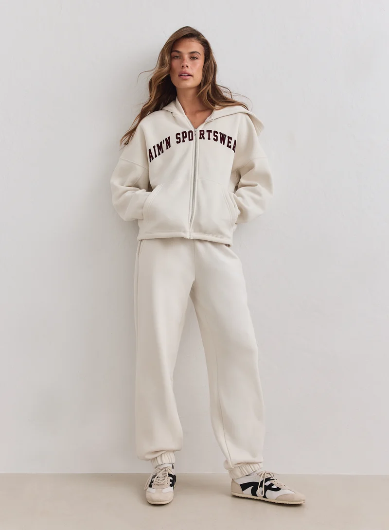 Cream Classic Sweatpants