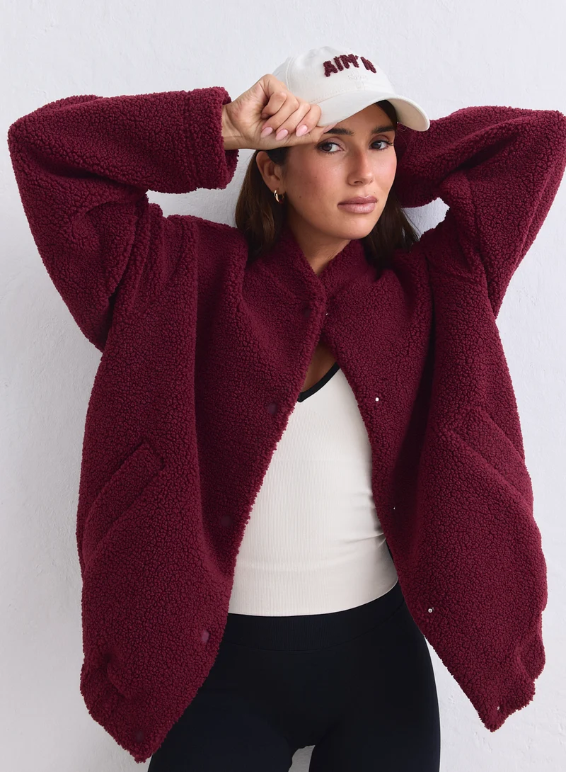 Merlot Pile Coach Jacket