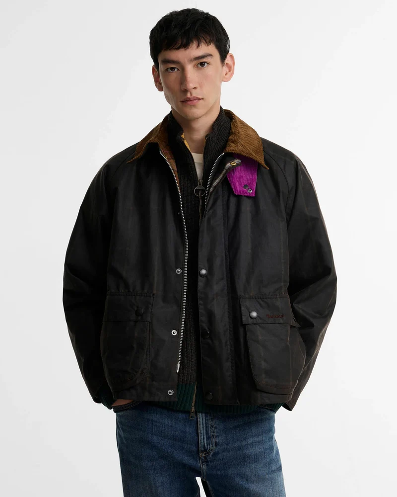 Barbour x Paul Smith transport windowpane wax jacket