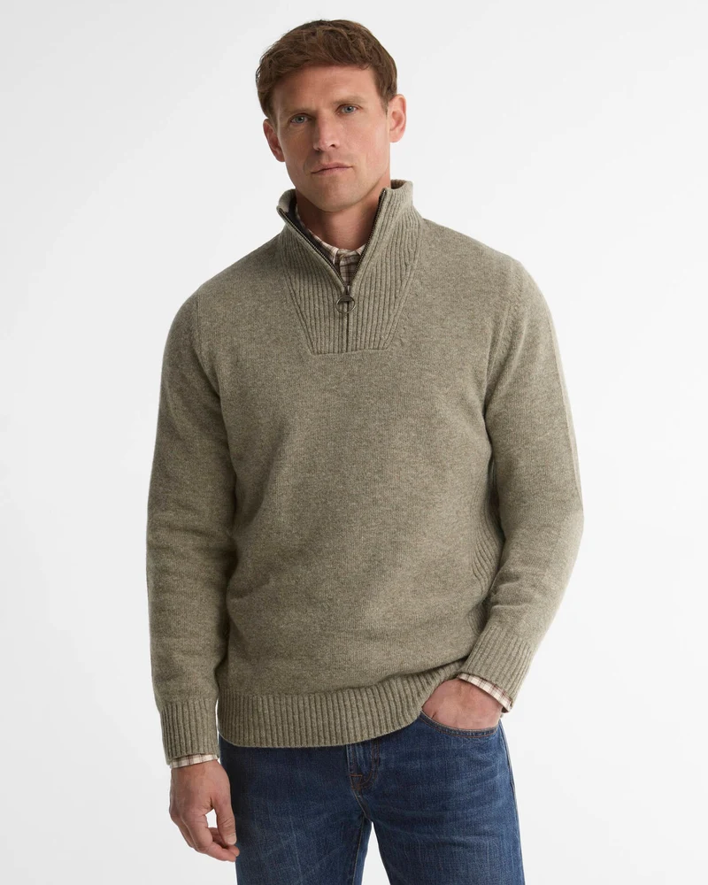 Barbour Nelson essential half zip - shadow green