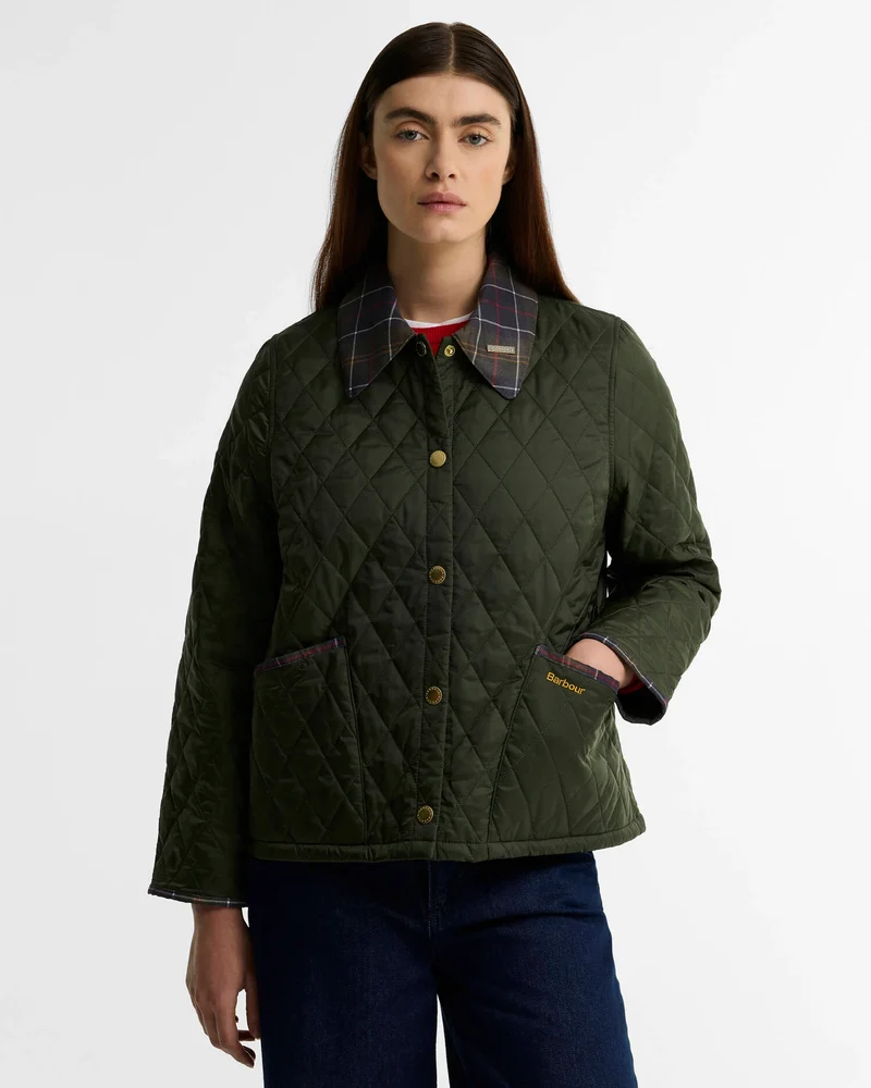 Icon tartan collar cropped jacket