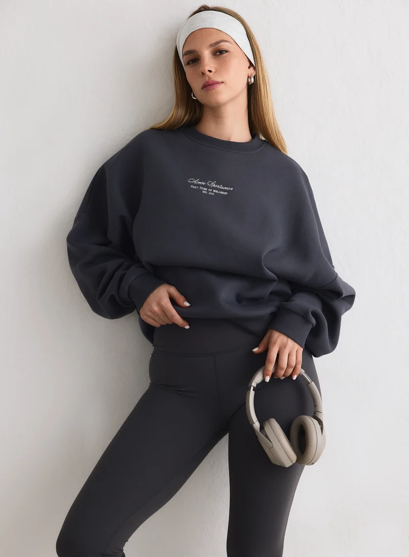 Shadow Grey Script Sweatshirt