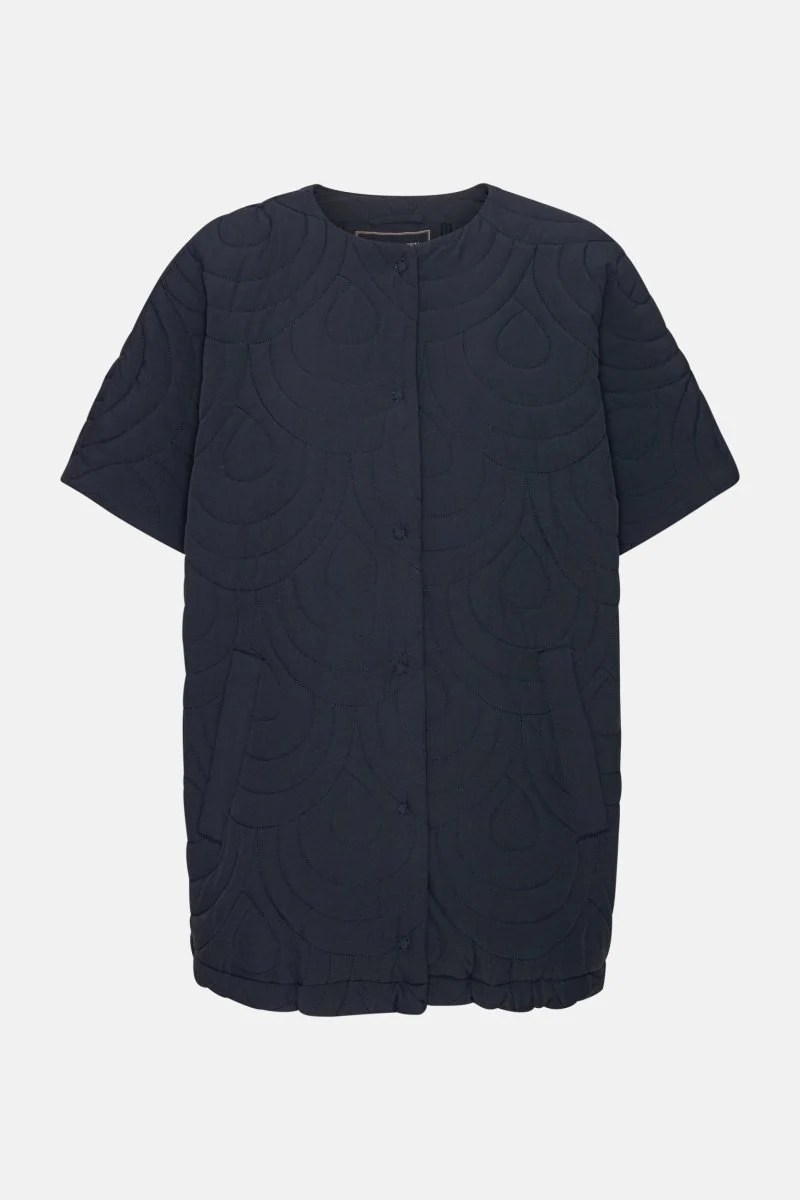 Korte gewatteerde cape BLOSSOM02 | Dark Indigo
