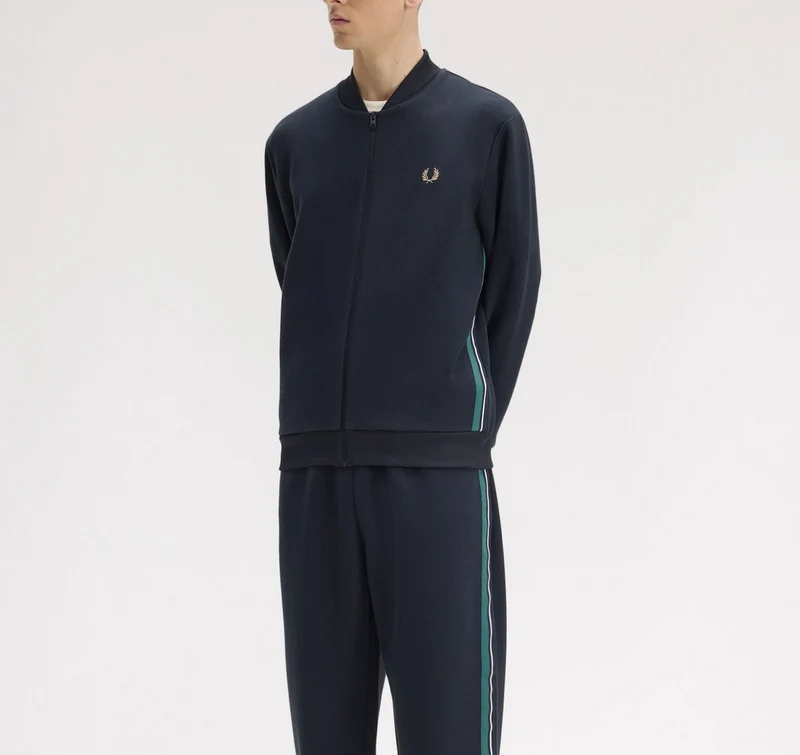 Stripe tape track jacket - navy