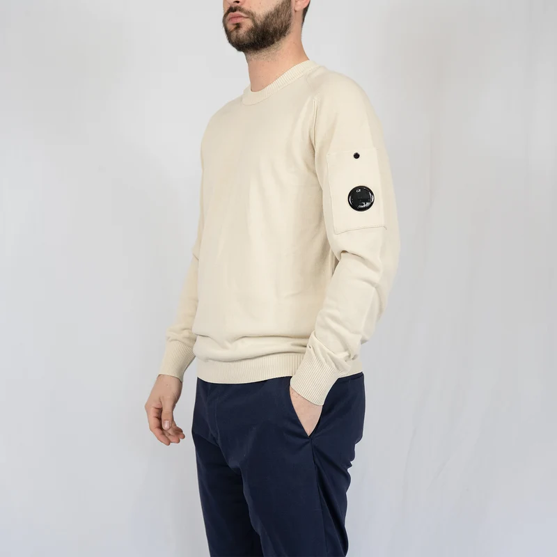 Sweat C.P. Company Cotton Chenille Crewneck Lens – Beige