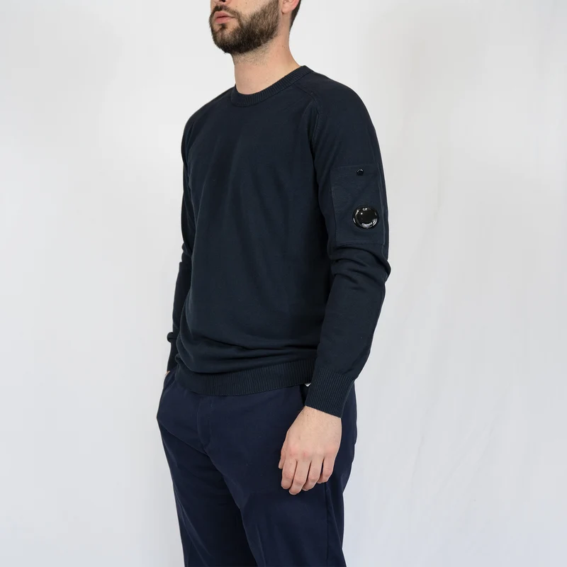 Sweat C.P. Company Cotton Chenille Crewneck Lens – Blue