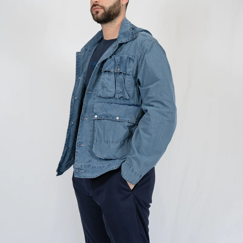 Veste C.P. Company 50 Fili Indigo Bleached Goggle Jacket