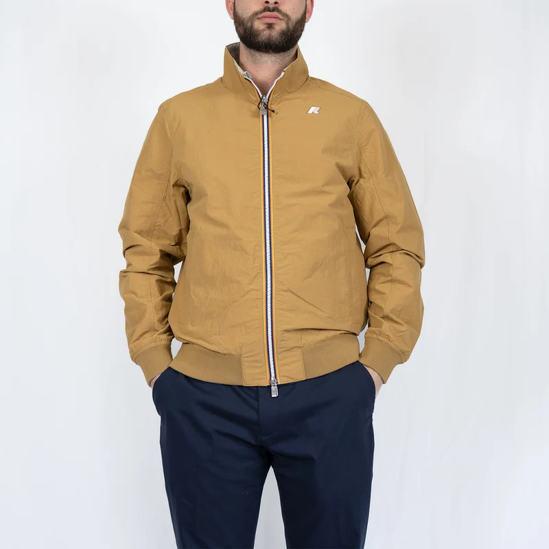 Veste K-Way Arsène Cotton Double – Brown Bistre / Beige Lt