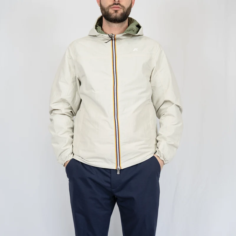 Veste K-Way Jake Cotton Double – Beige / Lt Green Lichen