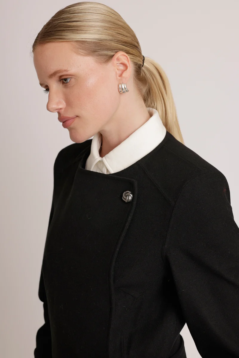 Waterproof Wool - Fur Trench | Black