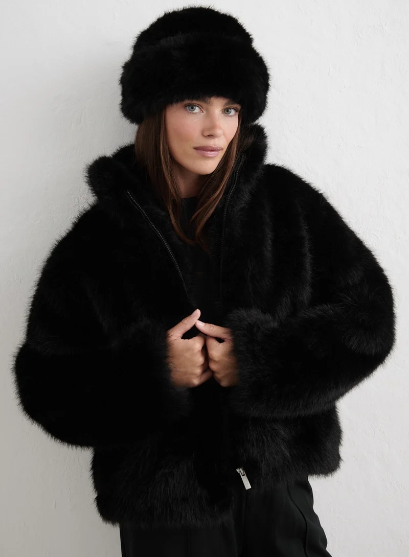 Black Faux Fur Jacket