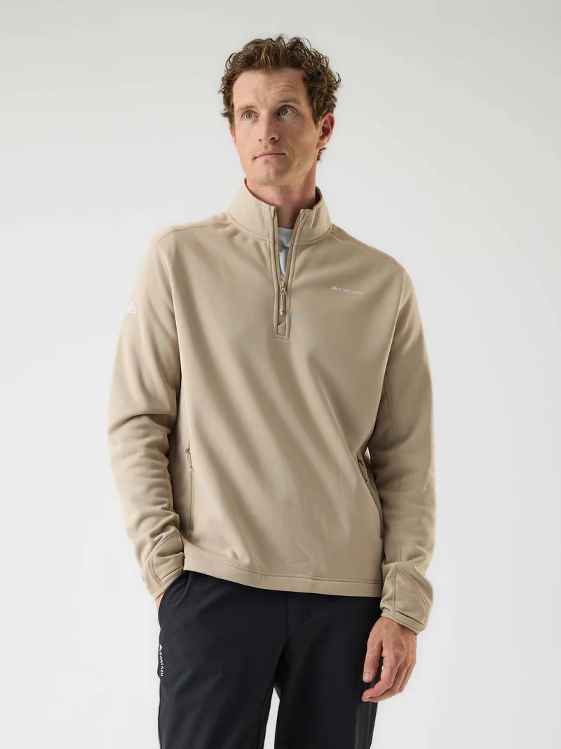 AR Fleece Half-Zip Beige | Men