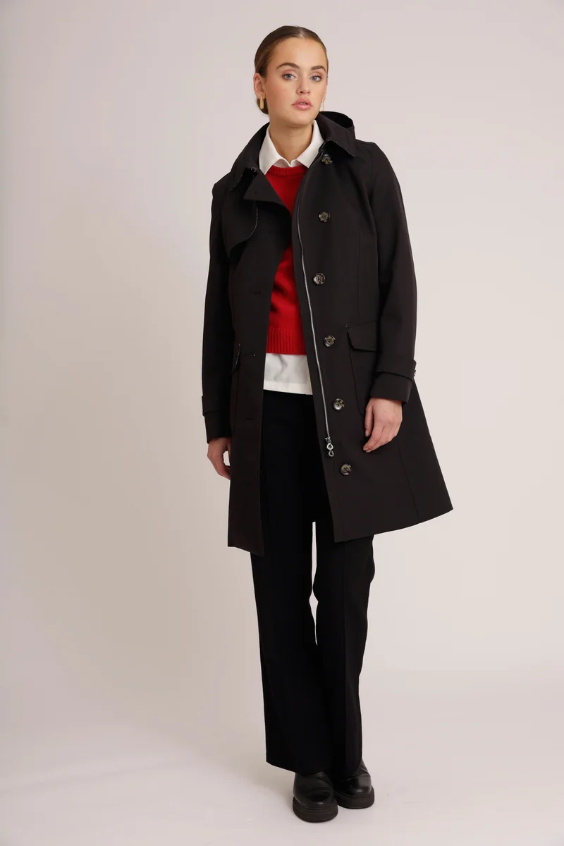 Waterproof Tailored To Fit Trenchcoat | Black