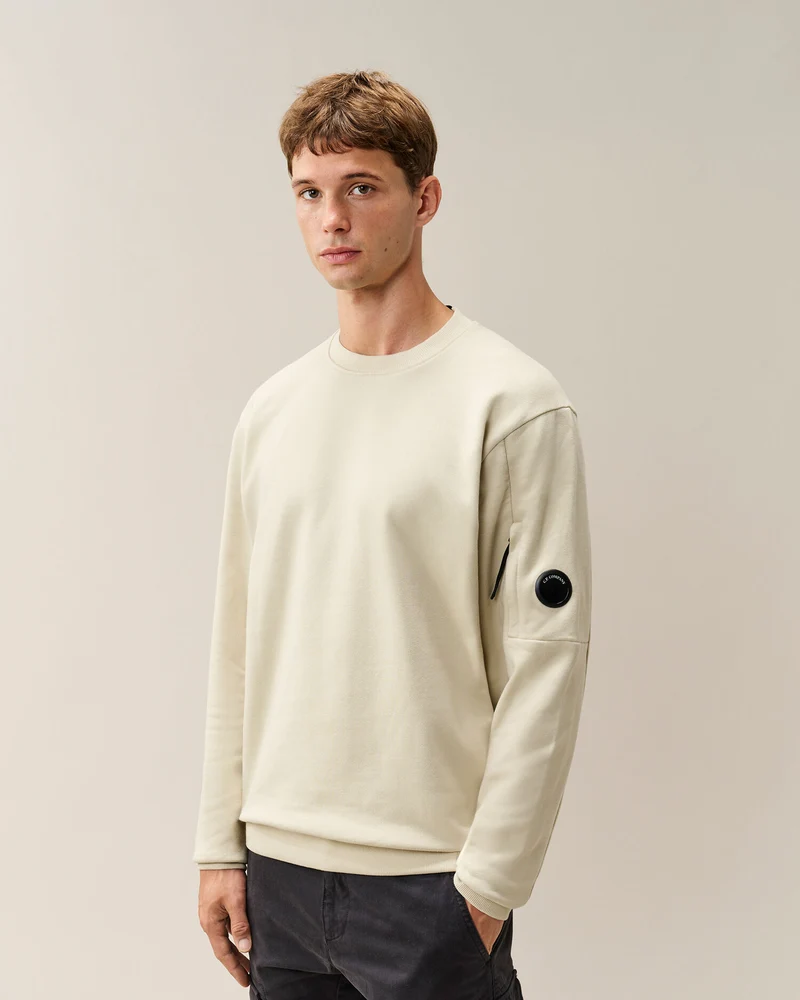 Diagonal Raised Fleece Lens Crewneck Sweatshirt