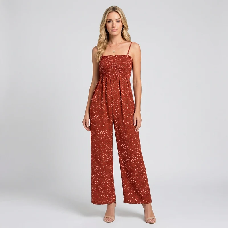 Glitter Strapless Jumpsuit met Wijde Pijpen