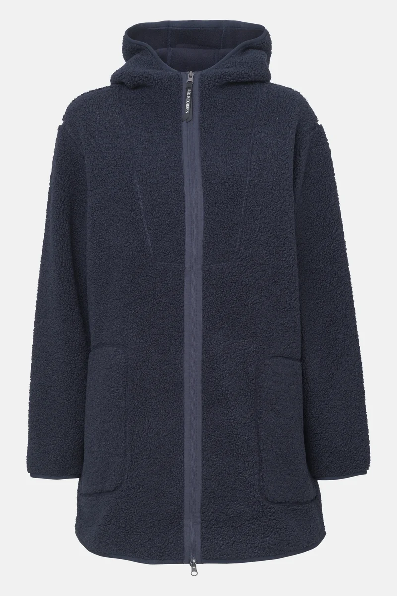 Teddy fleecejack met capuchon BONDEDPILE04 | Dark Indigo