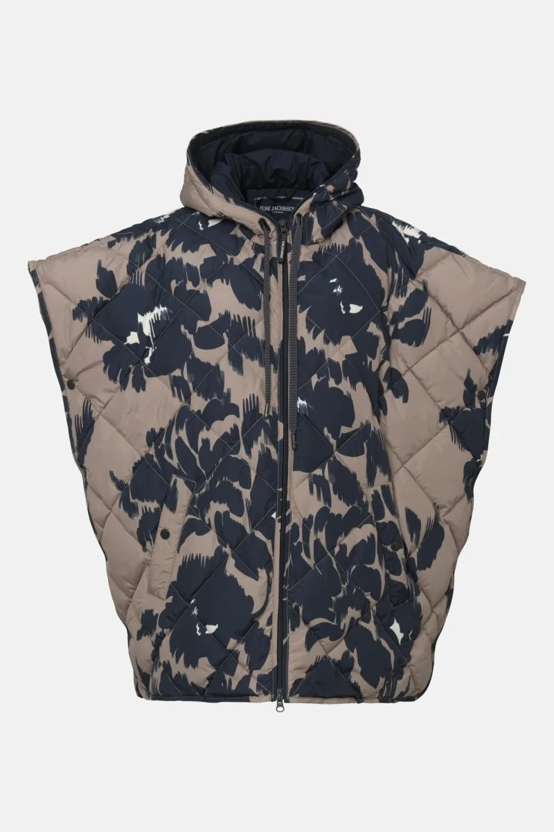 Gewatteerde cape met bloemenprint PEPPY12P | Floral Decors