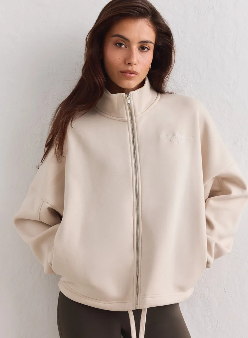 Sand Script Zip Jacket