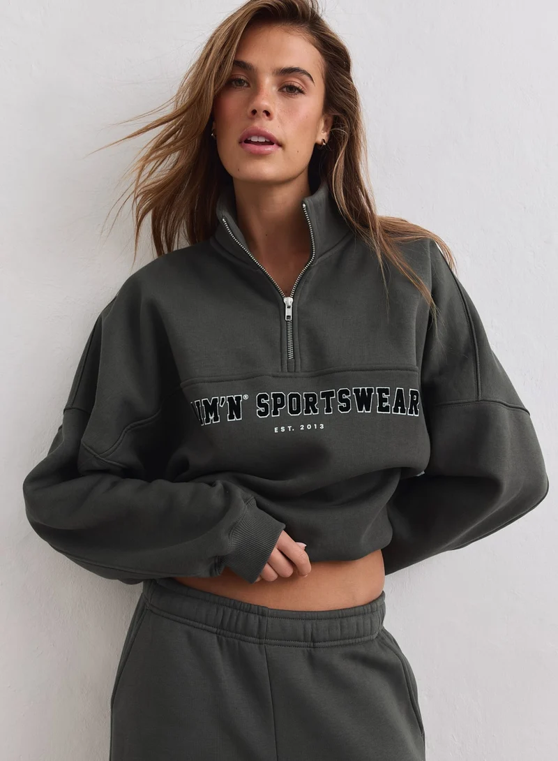 Dark Ivy Varsity Sweat Half Zip