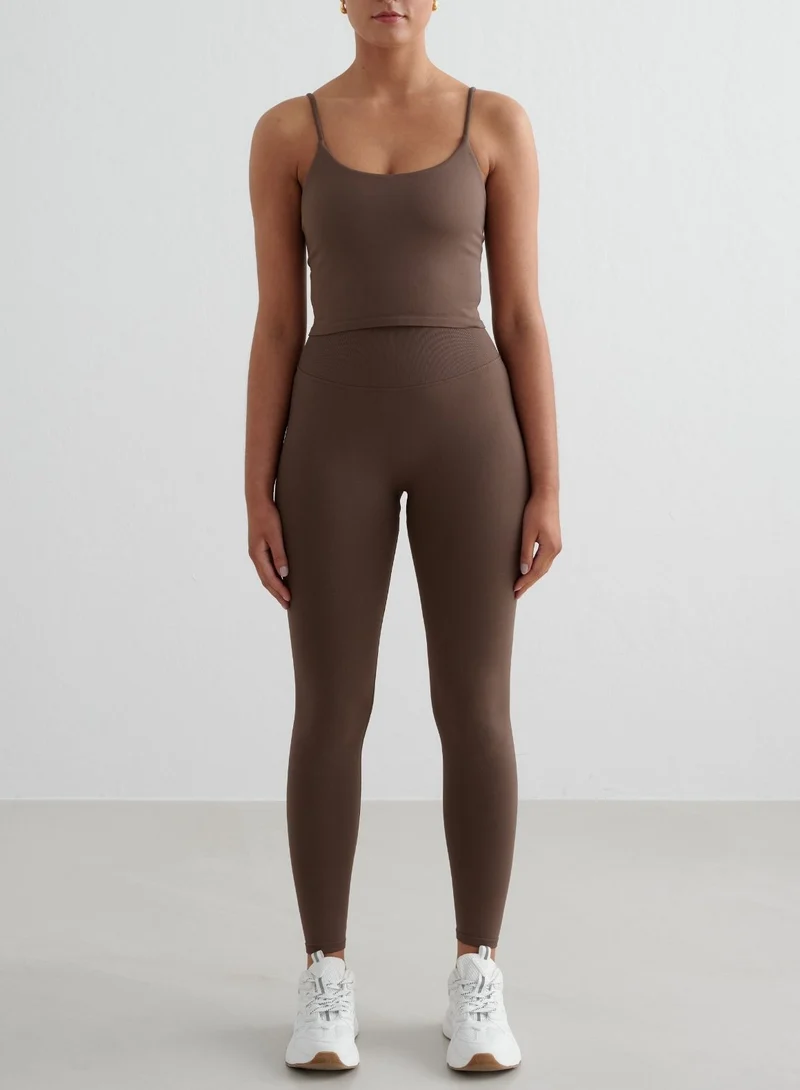 Macchiato Shape Seamless Tights & Strap Singlet Set