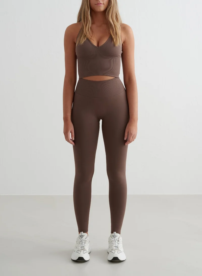 Macchiato Shape Seamless Tights & Cross Back Bralette Set