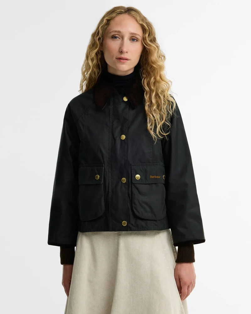 Cropped Beadnell wax jacket