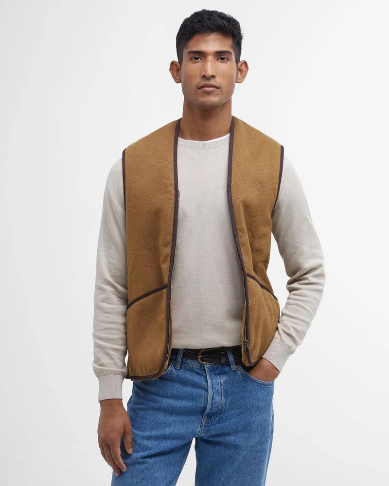 Barbour warm pile waistcoat zip in liner