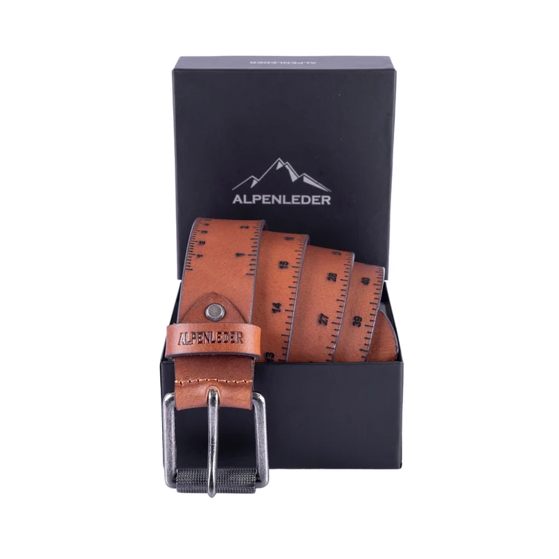 Scippis Belt Zollstock – Leren Riem met Ingebouwde Opvouwbare Meetlat