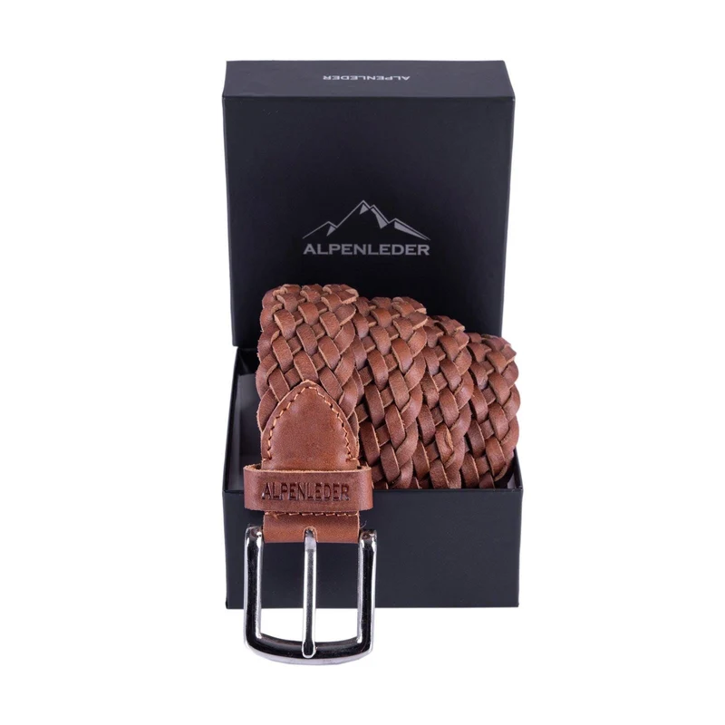 Scippis Belt Flechtwerk – Gevlochten Leren Riem met Gesp in Vintage Stijl