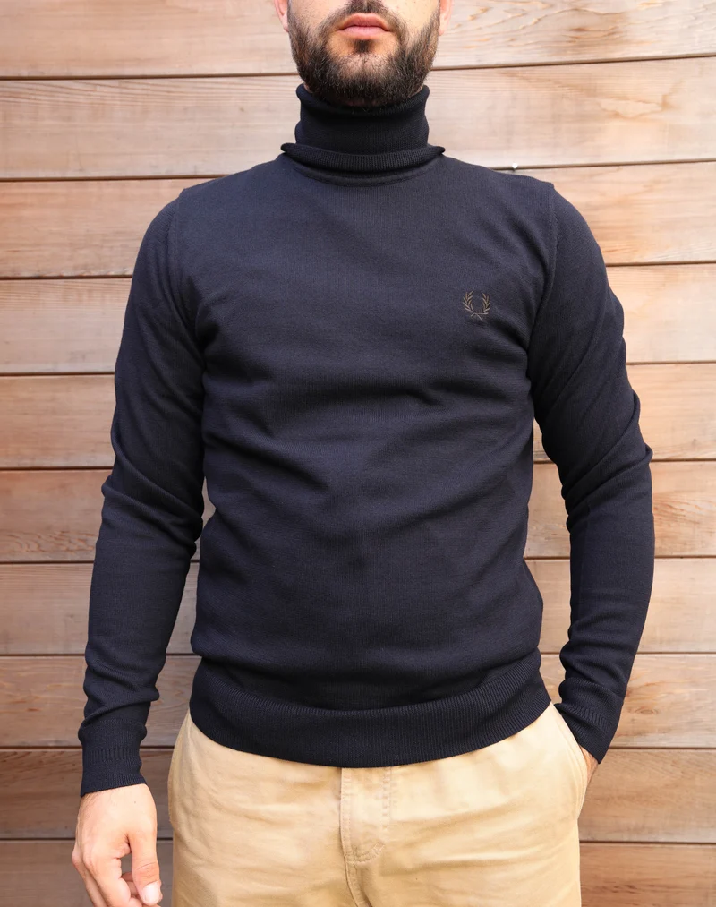 Classic roll neck jumper / navy