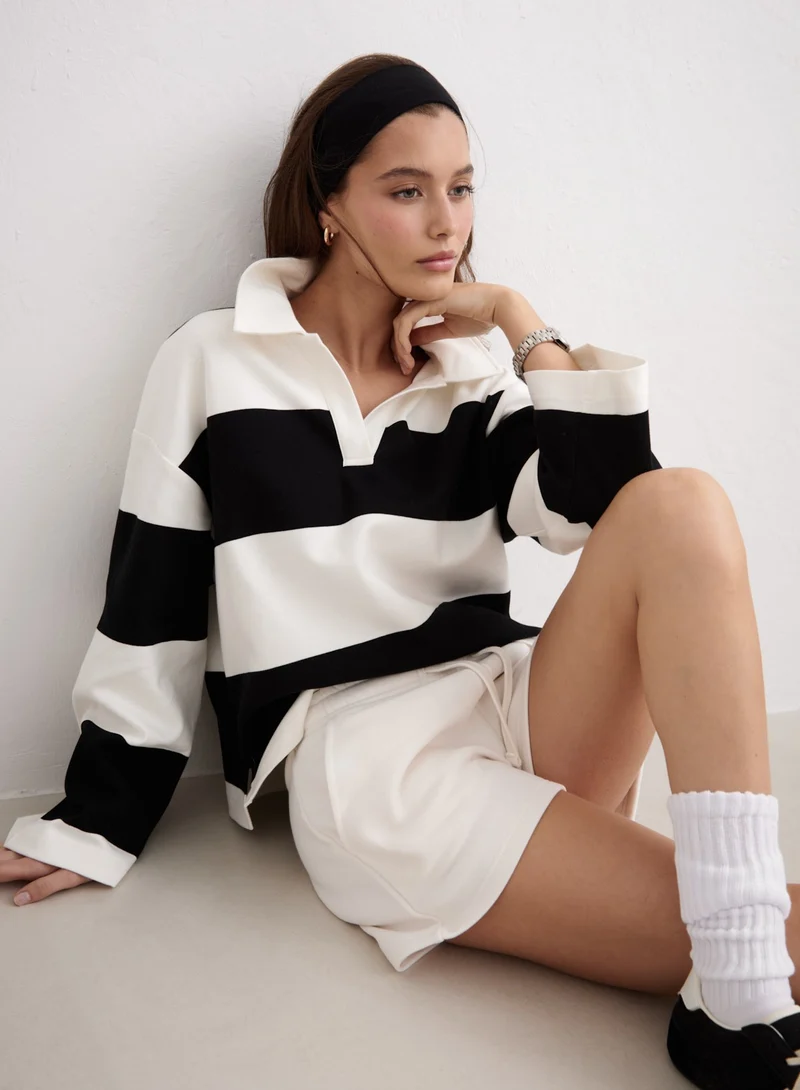 Black Stripe Rugby Shirt