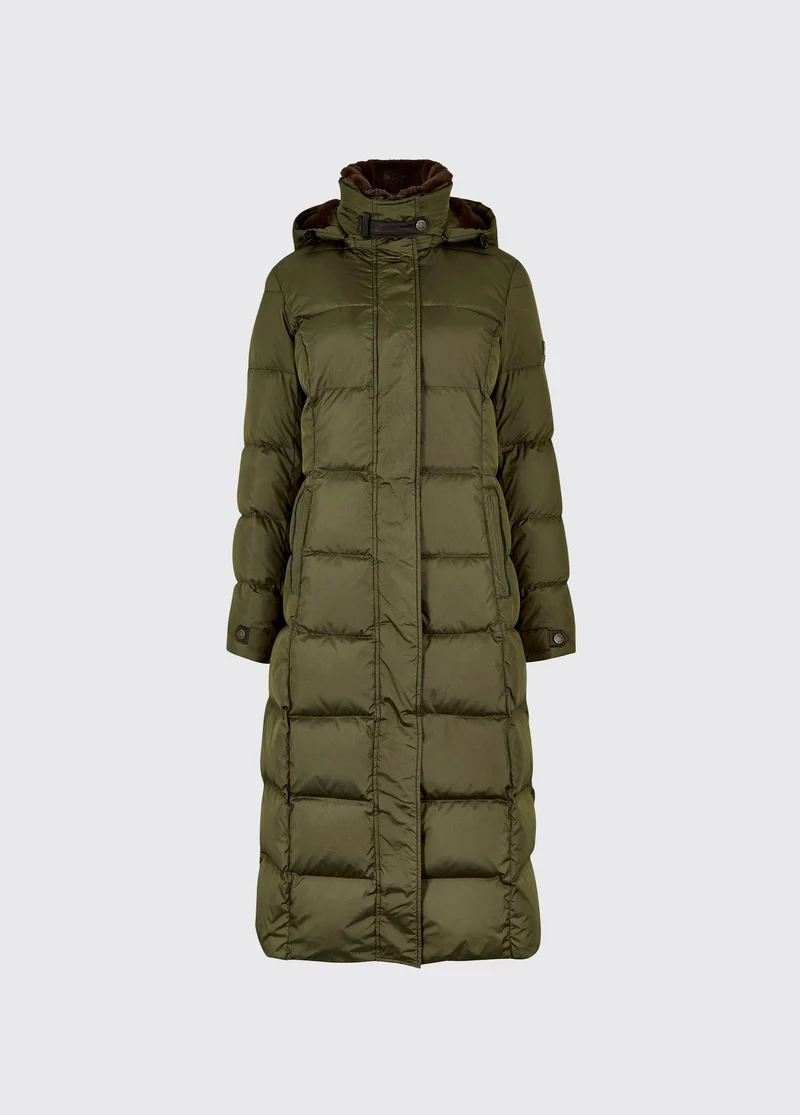 Aldborough Dames Lange Donsjas - Olive