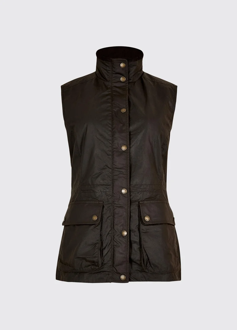 Rathsallagh Dames Wax Gilet - Verdigris
