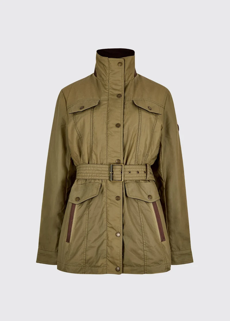 Gandon Dames Waxjas met Ceintuur - Golden Khaki