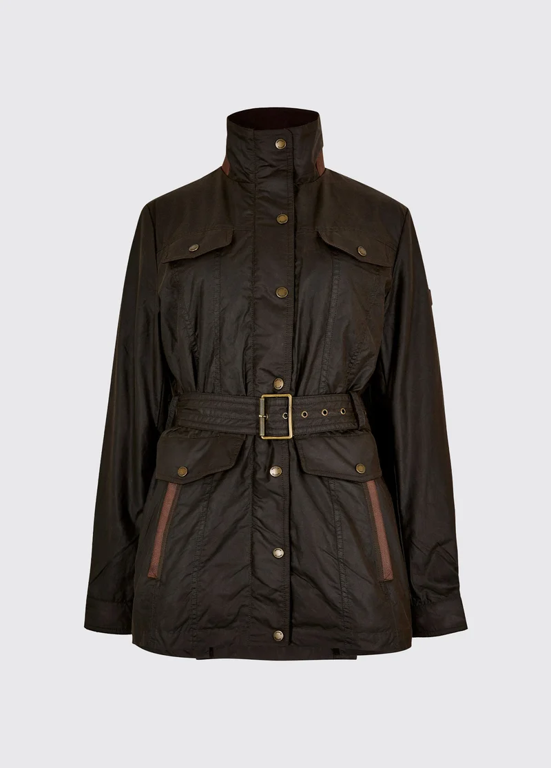 Gandon Dames Waxjas met Ceintuur - Verdigris