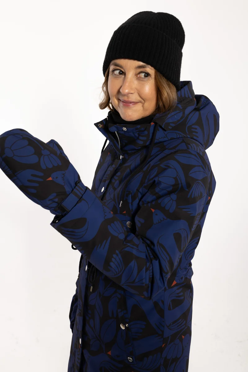 Danefae Winter Regenparka Dames Danenora Black/ Deep Blue Birdieup
