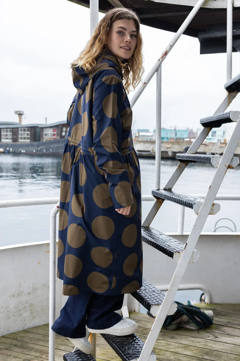 Danefae DaneThunder Regenjas Dames Dark Navy/ Olive Megadots
