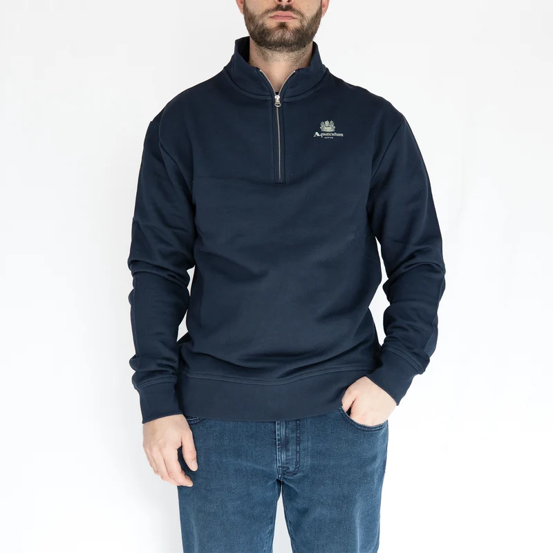 Active Half Zip Mock Neck – Pull homme bleu