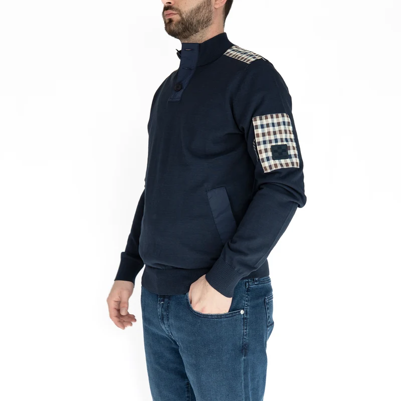 Active Lamina Pocket Mock Neck – Pull homme bleu