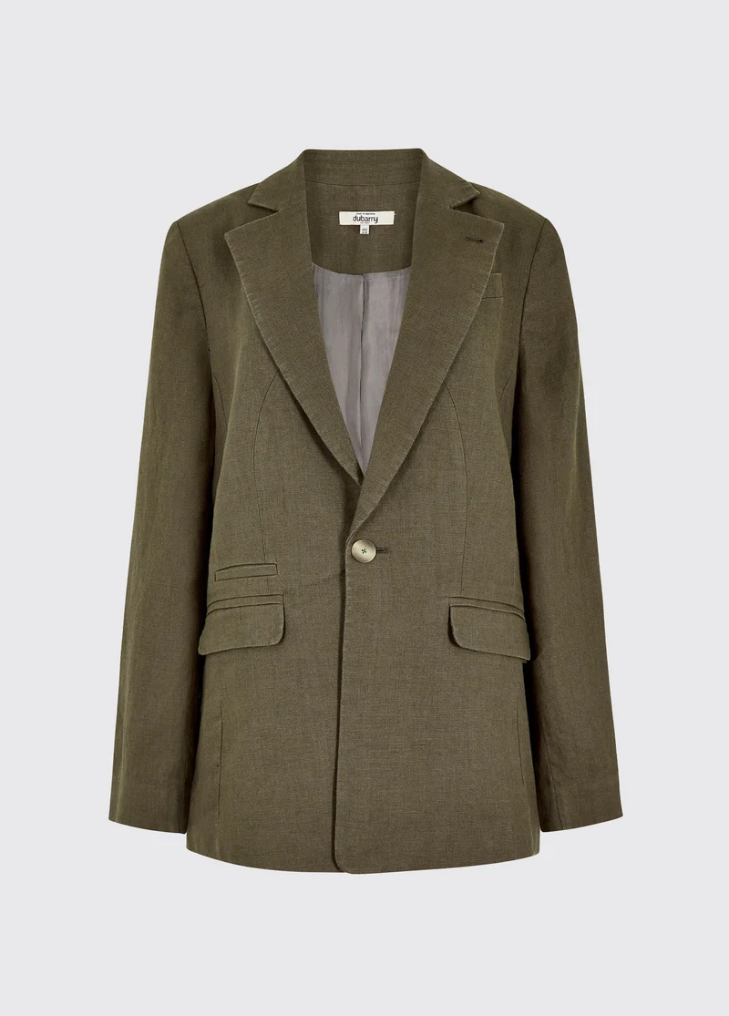 Avonlea Dames Linnen Jas - Khaki
